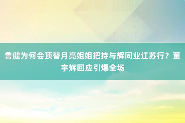 鲁健为何会顶替月亮姐姐把持与辉同业江苏行？董宇辉回应引爆全场