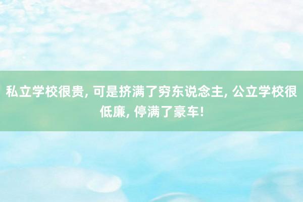 私立学校很贵, 可是挤满了穷东说念主, 公立学校很低廉, 停满了豪车!