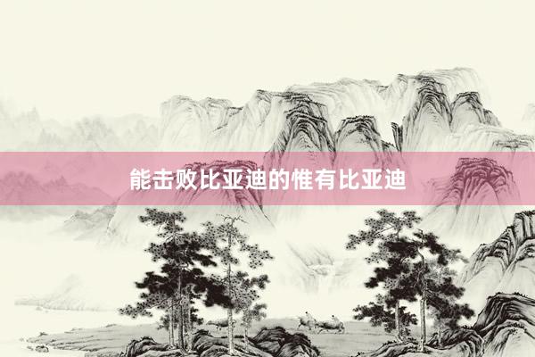 能击败比亚迪的惟有比亚迪